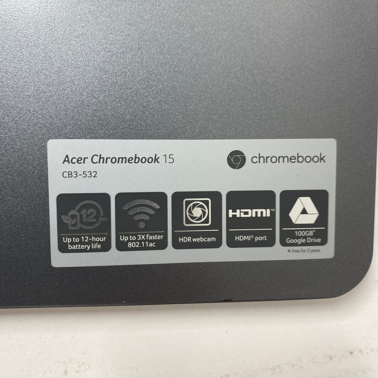 Acer Chromebook 315 N15Q9 15.6" Intel Atom x5-E8000 1.04Ghz 4GB RAM 32GB SSD