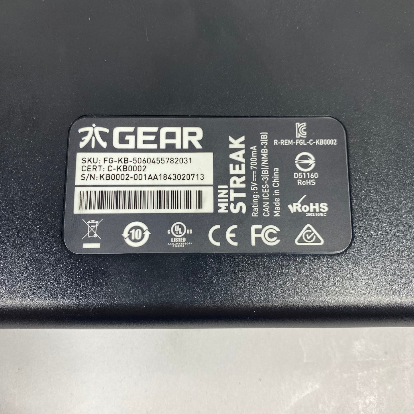 Gear Mini Streak Wired RGB Keyboard KB0002