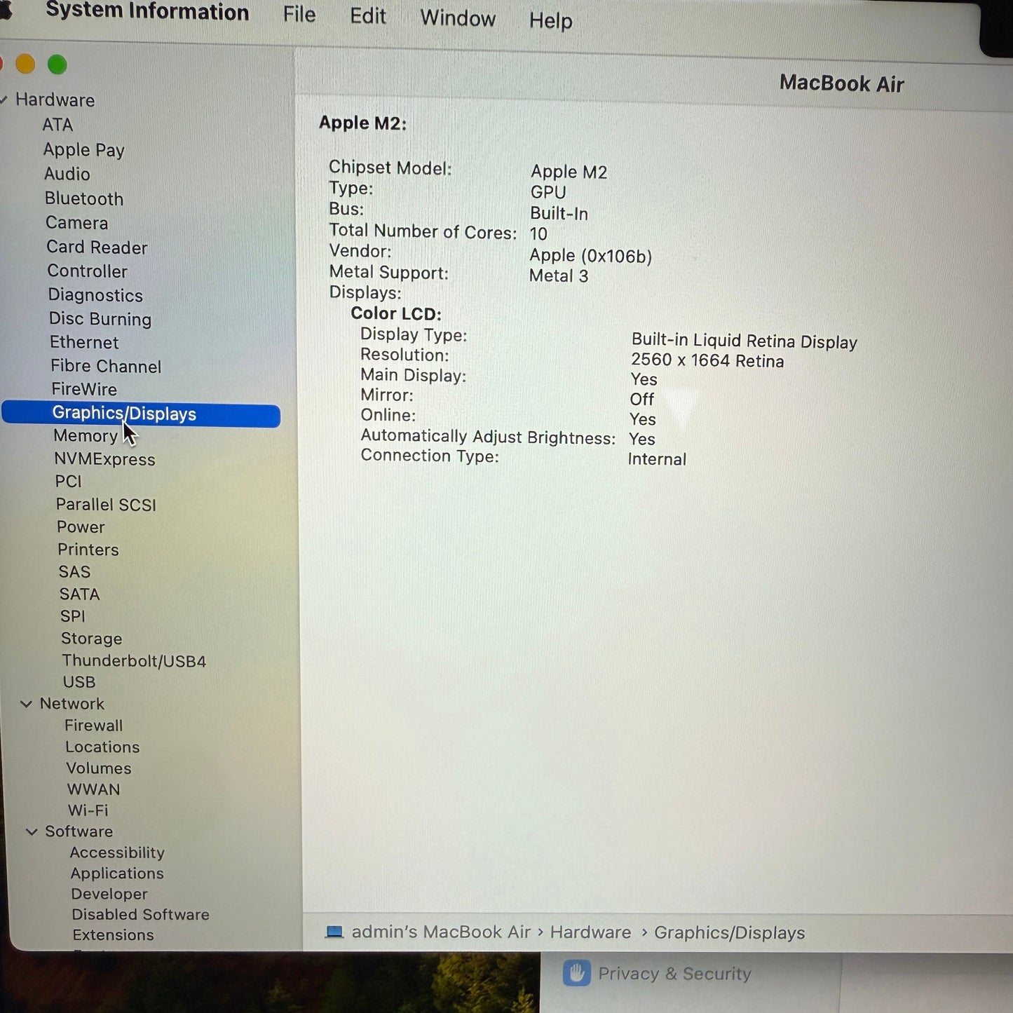 2022 Apple MacBook Air 13.6" M2 10C GPU 3.5GHz 8GB RAM 512GB SSD A2681