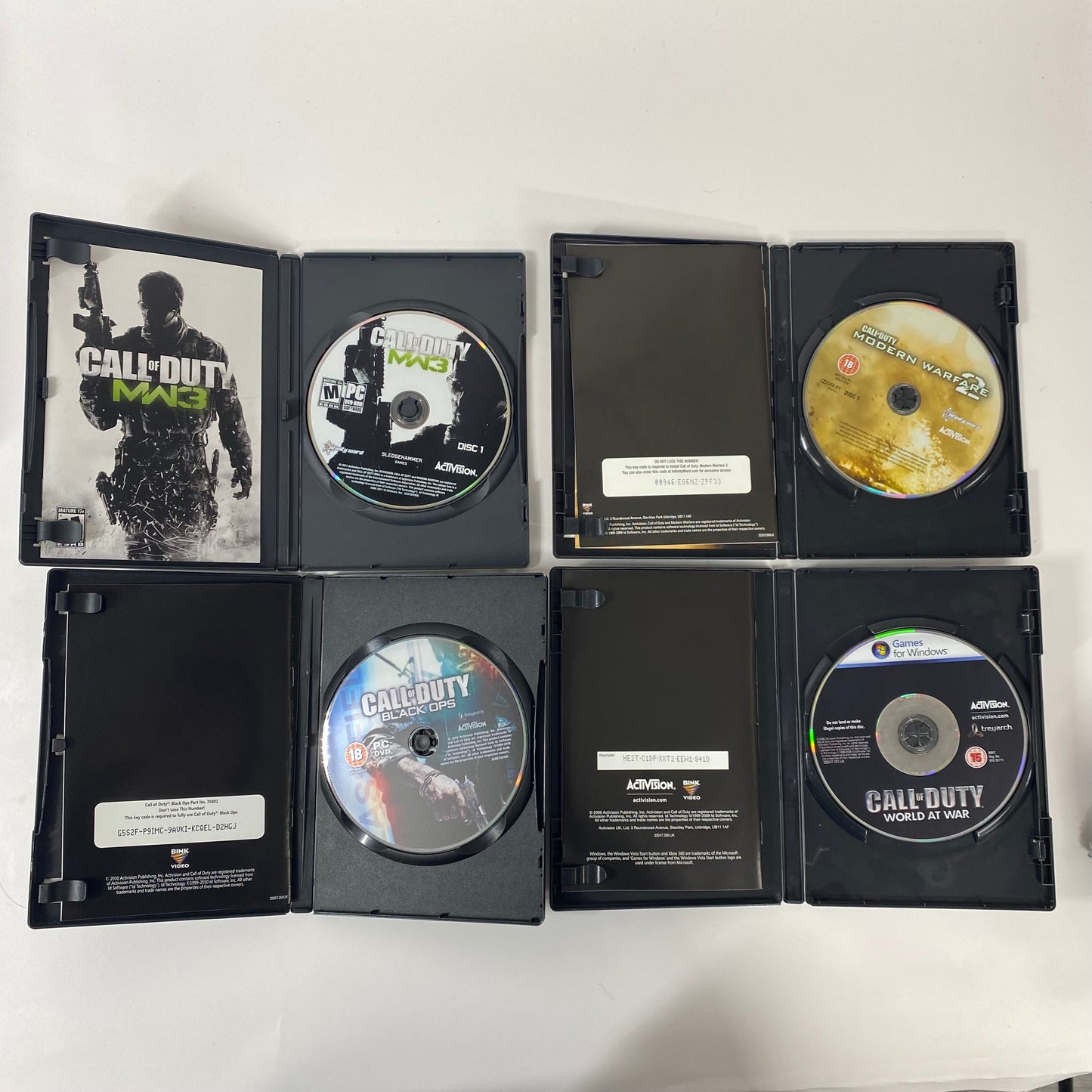 Lot of 4 PC Call of Duty Games WaW, MW2, MW3, Black Ops