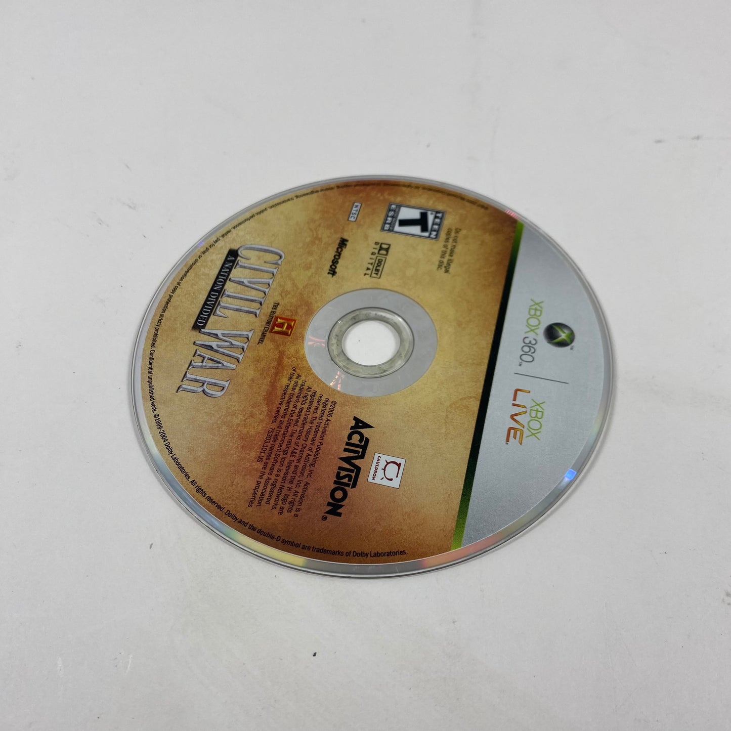 History Channel Civil War A Nation Divided (Microsoft Xbox 360, 2006)