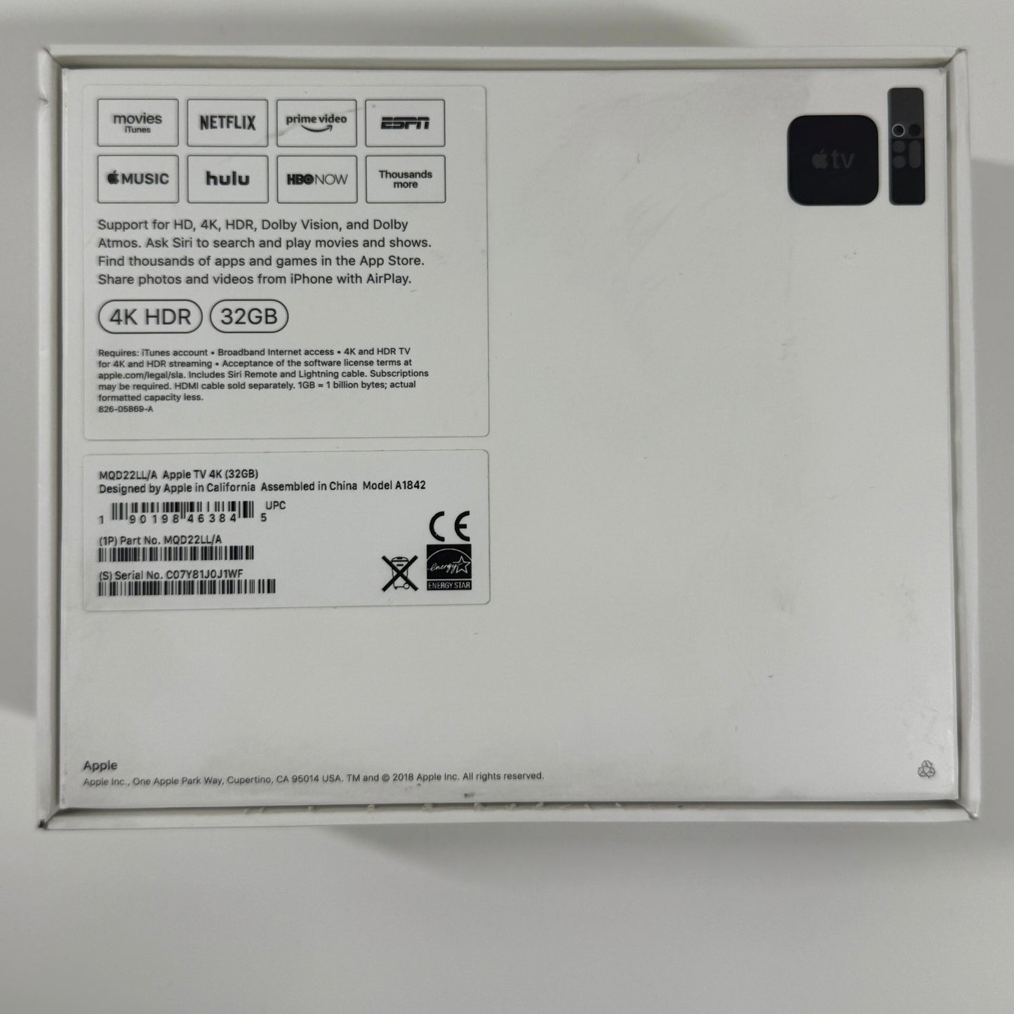 Apple TV 4K 1st Gen Black A1842