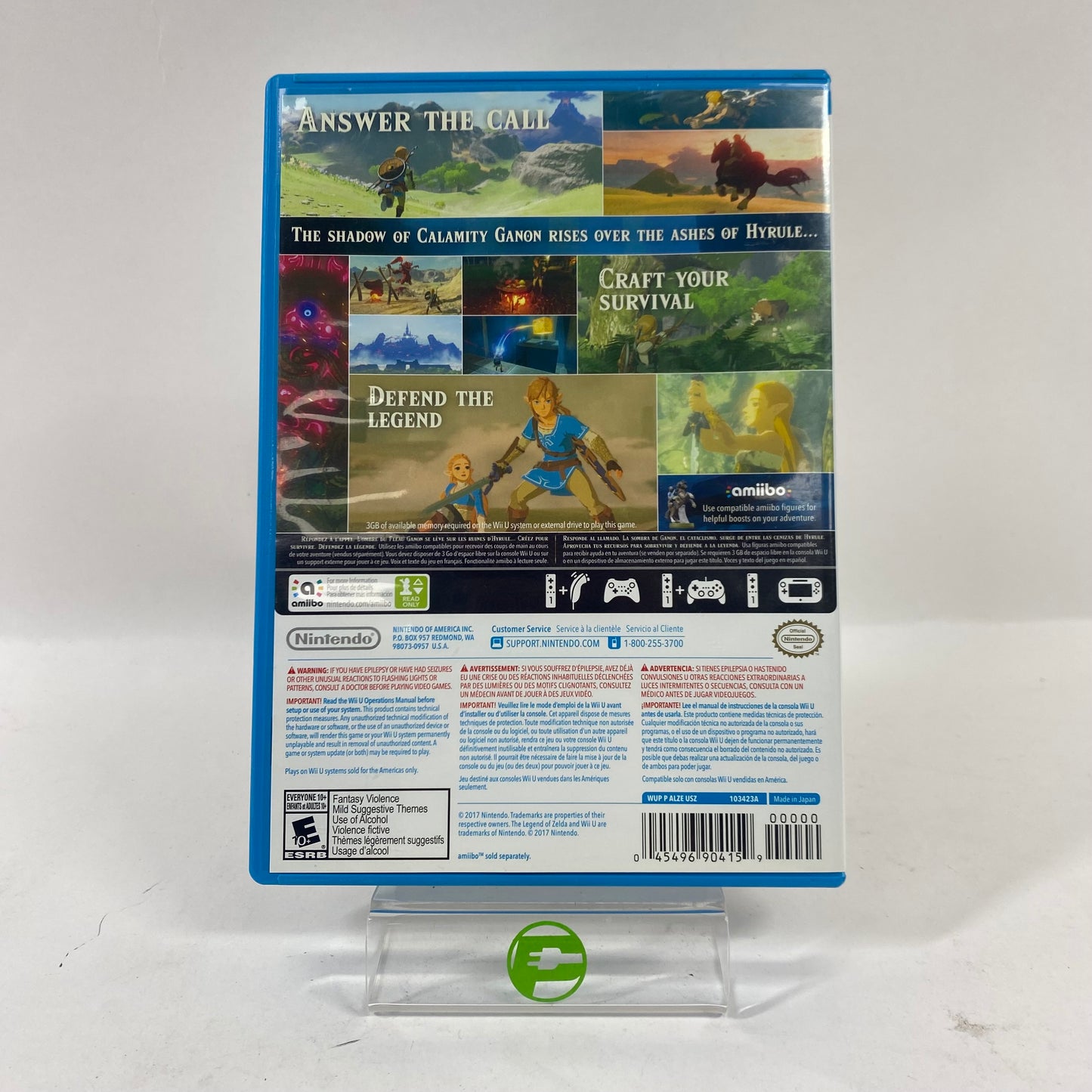 Zelda Breath of the Wild (Nintendo Wii U, 2017)