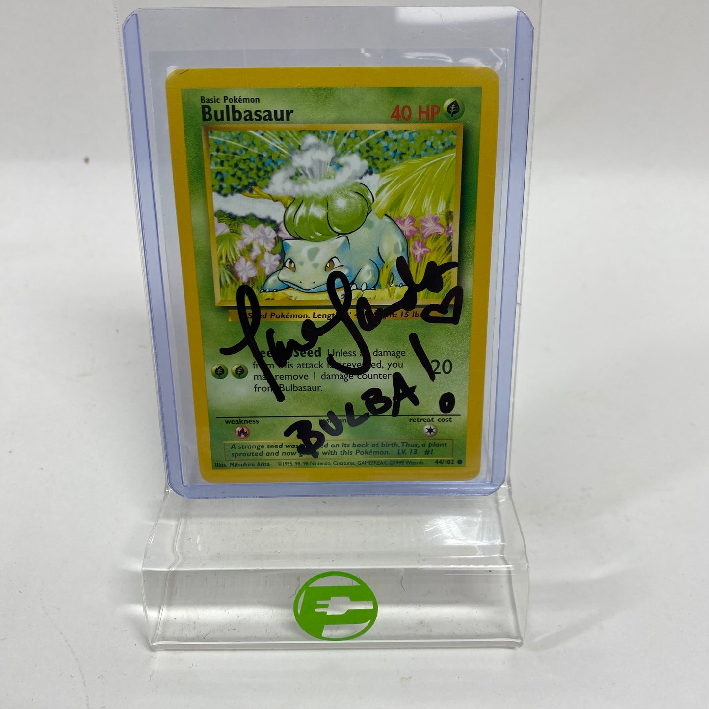 Pokémon TCG Base Set Bulbasaur (Signed by Tara Sands) 44/102 English