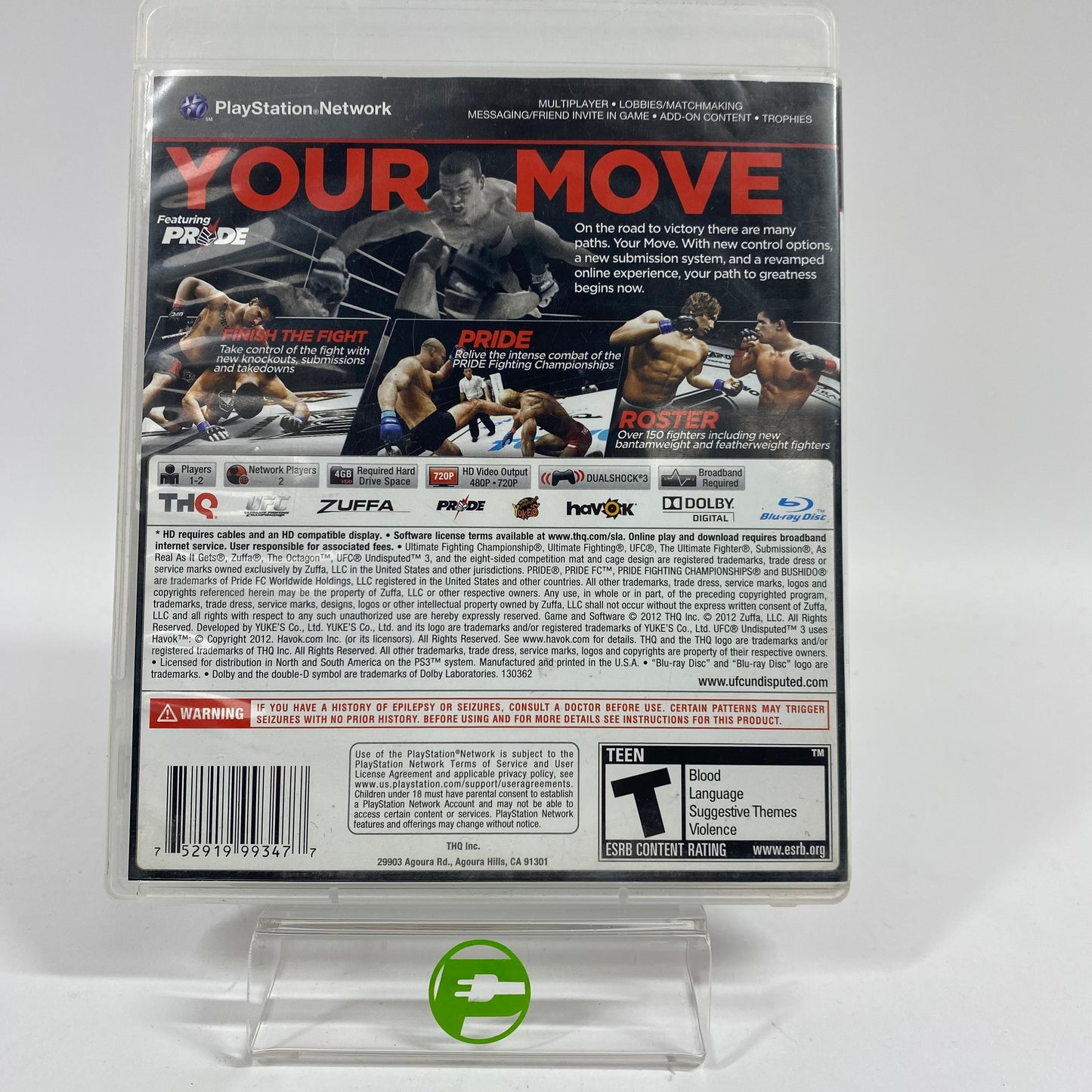 UFC Undisputed 3 (Sony PlayStation 3 PS3, 2012)