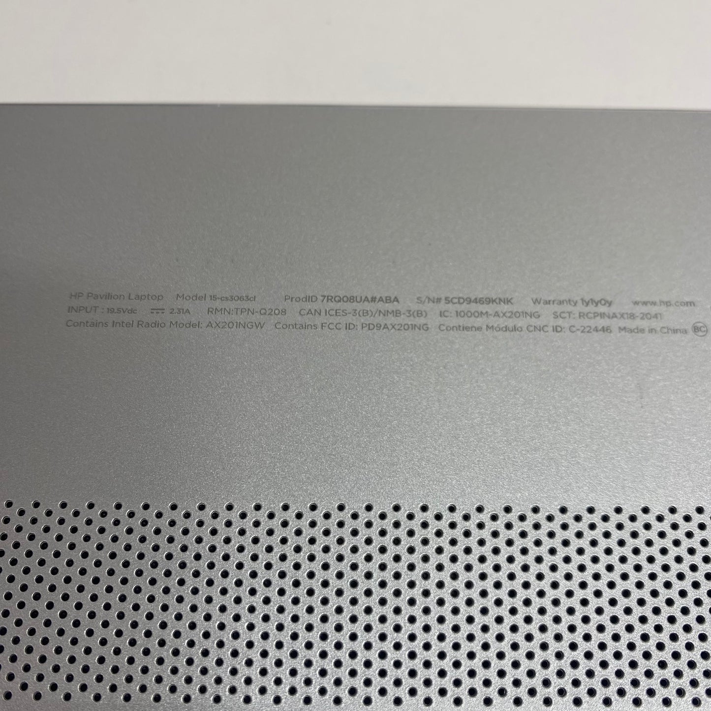 HP Pavilion 15-CS3063CL 14" i5-1035G1 1.0GHz 8GB RAM 256GB SSD