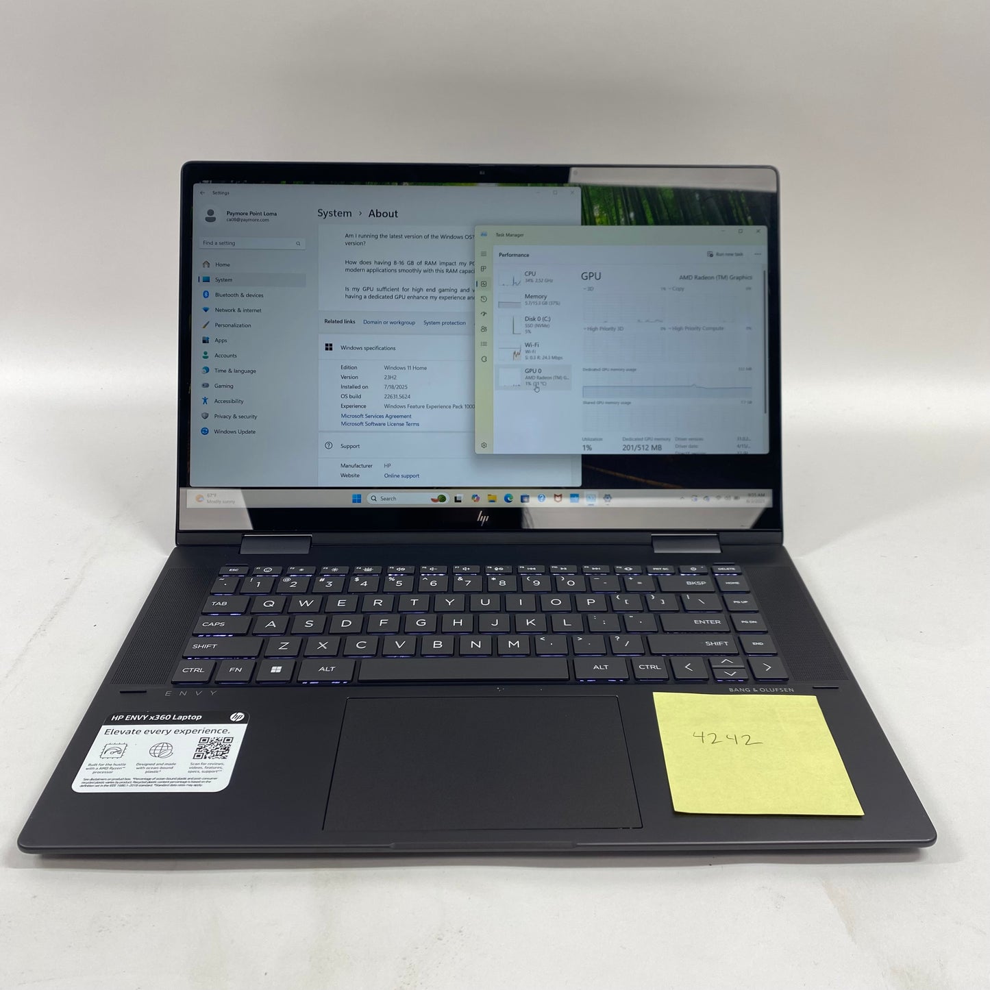 HPENVYx360 2-in-1 15-FH0023DX 15.6"Ryzen7 7730U 2.0GHz16GBRAM512GBRadeonGraphics
