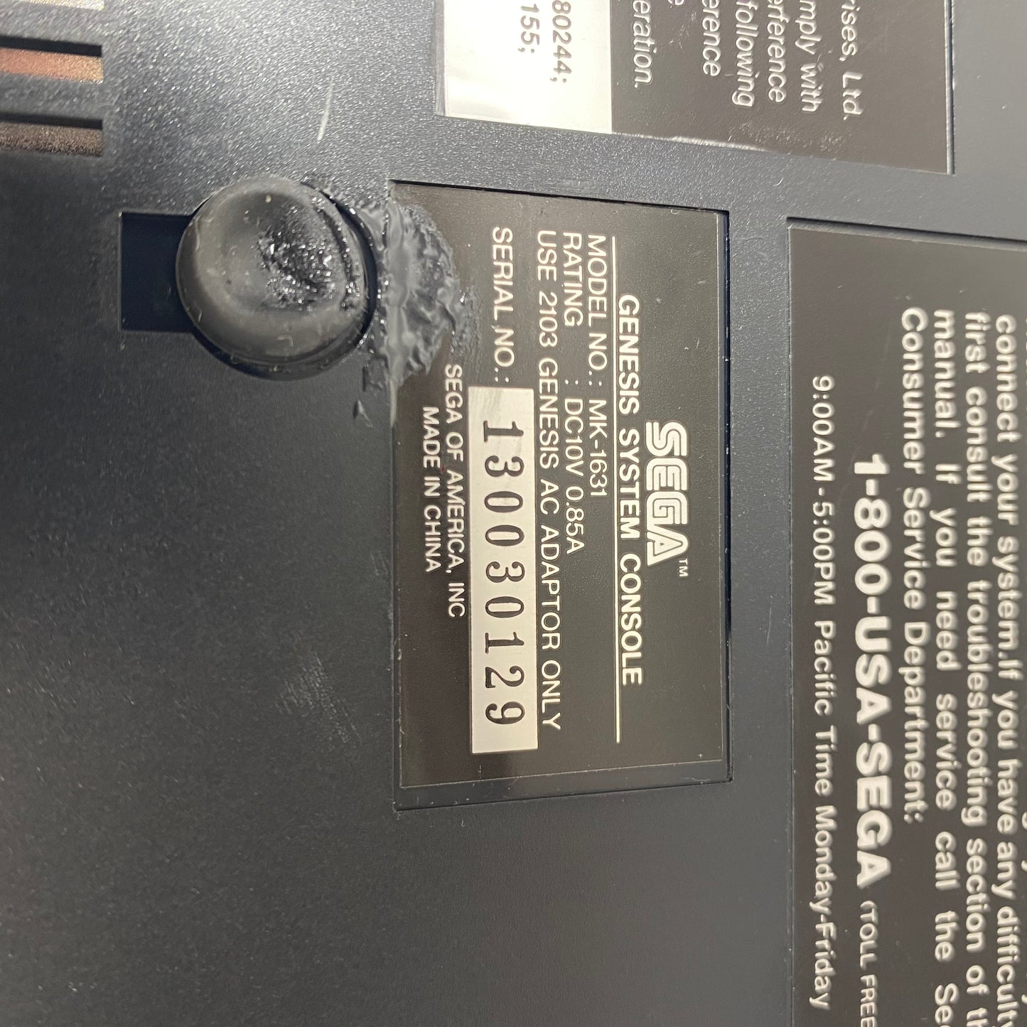 Sega Genesis Video Game Console Black MK-1631