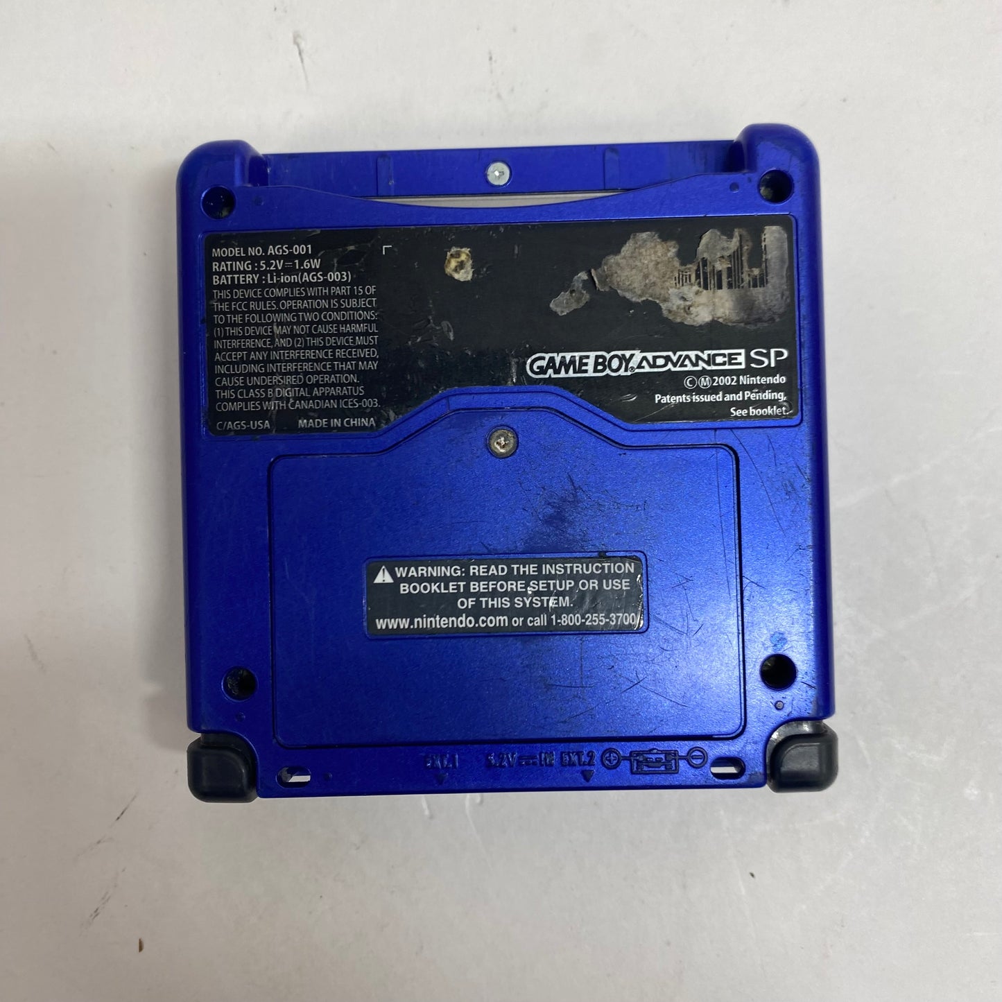 Nintendo Game Boy Advance SP Handheld Game Console Only AGS-001 Cobalt Blue