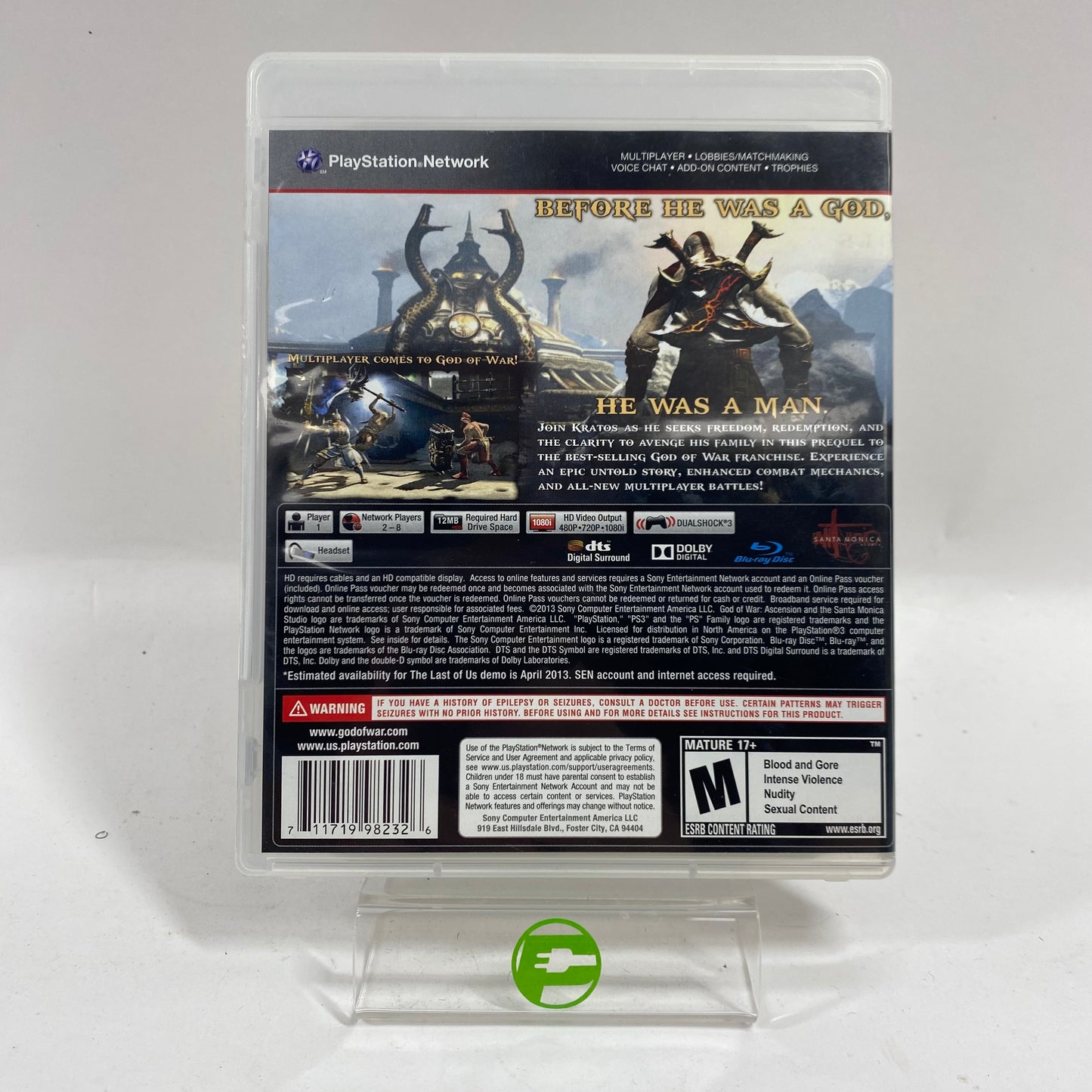 God of War Ascension (Sony PlayStation 3 PS3, 2013)