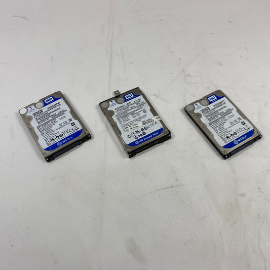 Lot of 3 Western Digital 2.5" WDBlue 320GB SATA III 6Gbps HDD WD3200BPVT-60JJ5T0