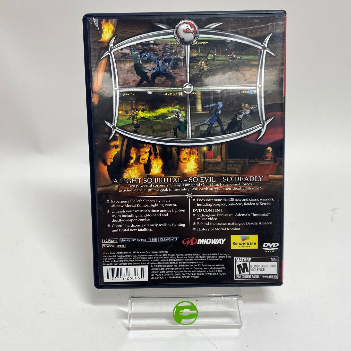 Mortal Kombat Deadly Alliance (Sony PlayStation 2 PS2, 2002)