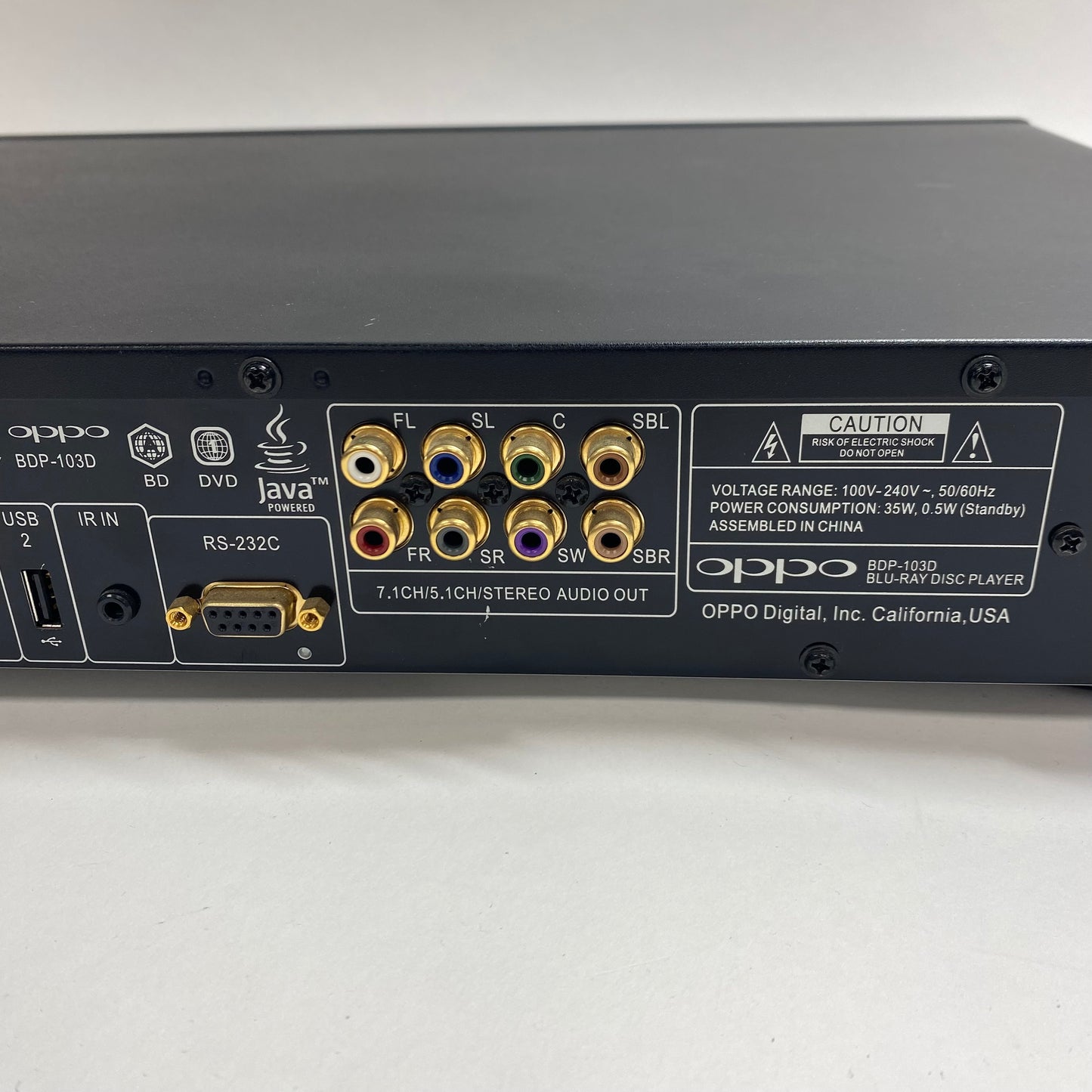 Oppo Blu-Ray Player with Remote and Cables Blu-Ray Player BDP-103D