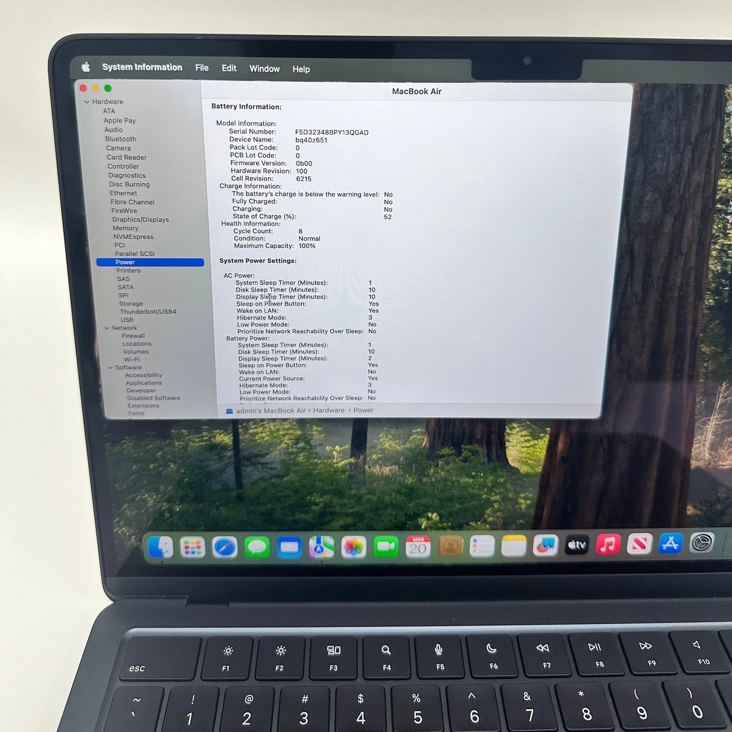 2022 Apple MacBook Air 13.6" M2 8C GPU 3.5GHz 8GB RAM 256GB SSD A2681