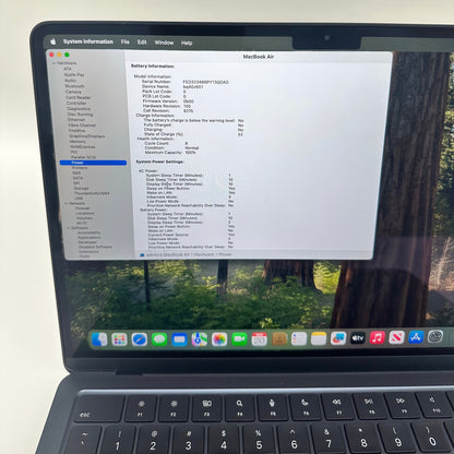 2022 Apple MacBook Air 13.6" M2 8C GPU 3.5GHz 8GB RAM 256GB SSD A2681