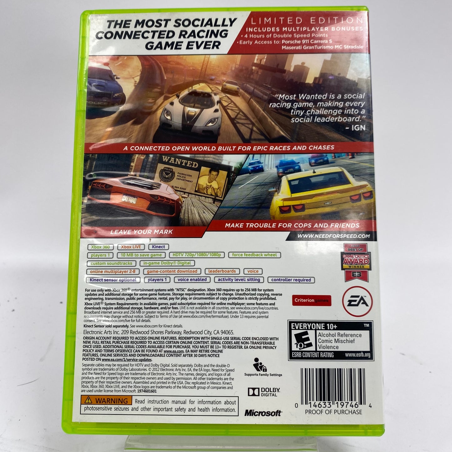 Need for Speed Most Wanted [2012 Limited Edition] (Microsoft Xbox 360, 2012)