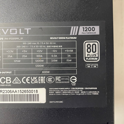 Phanteks Revolt 1200W Platinum PH-P1200PR-01 80 Plus Platinum 1200W 