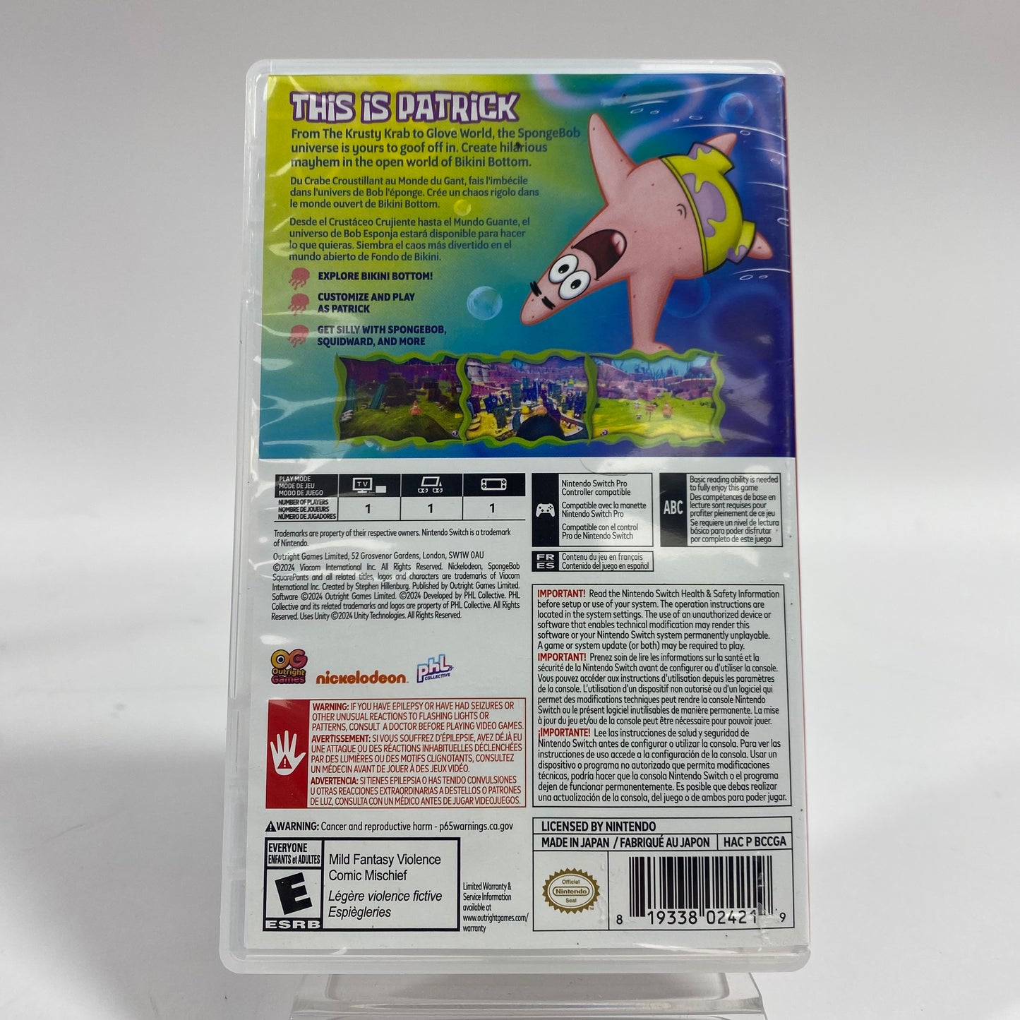 SpongeBob SquarePants: The Patrick Star Game (Nintendo Switch, 2024)