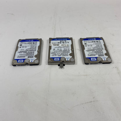 Lot of 3 Western Digital 2.5" WDBlue 320GB SATA III 6Gbps HDD WD3200BPVT-60JJ5T0