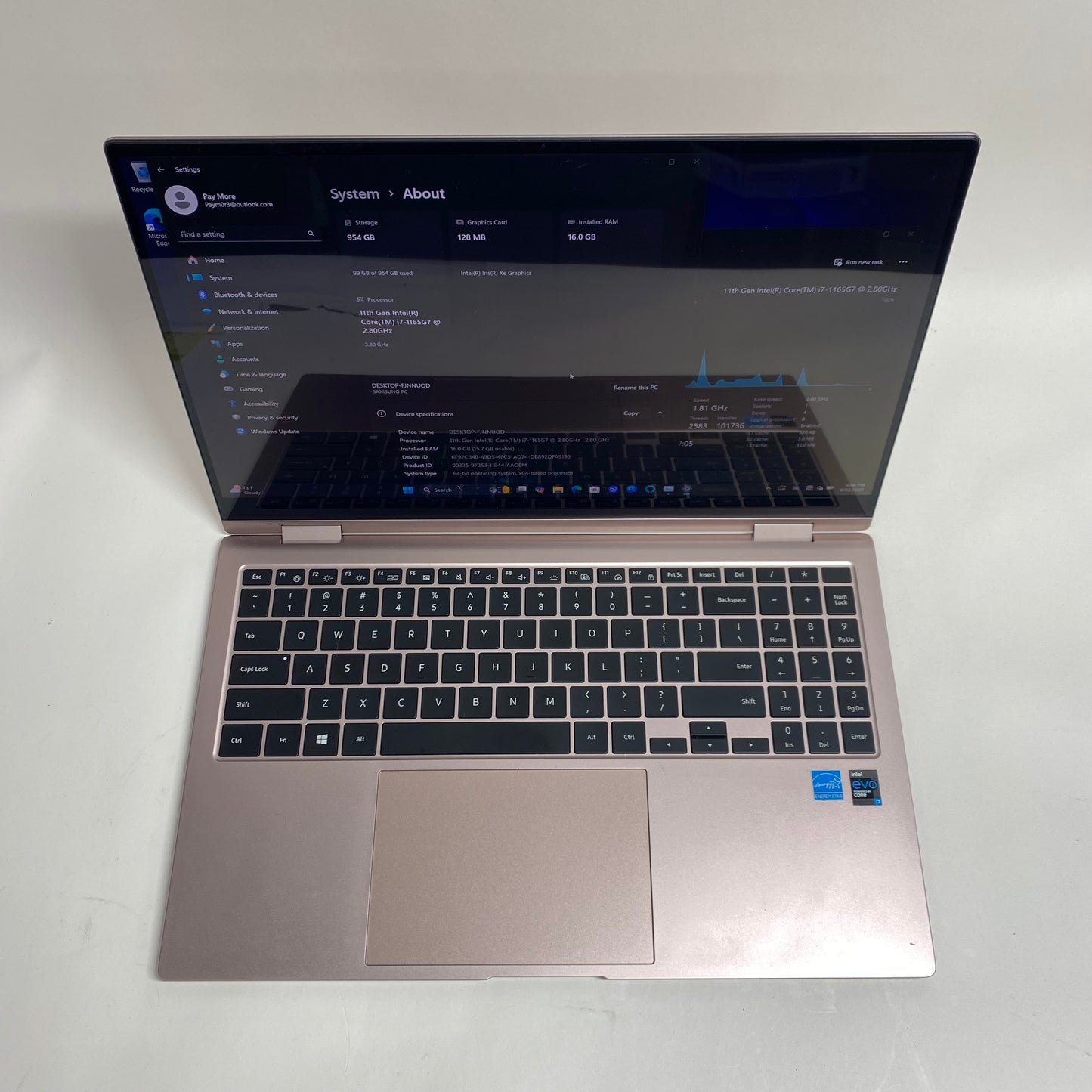 Samsung Galaxy Book Pro 360 NP950QDB i7-1165G7 2.8GHz 16GB RAM 1TB SSD READ INFO