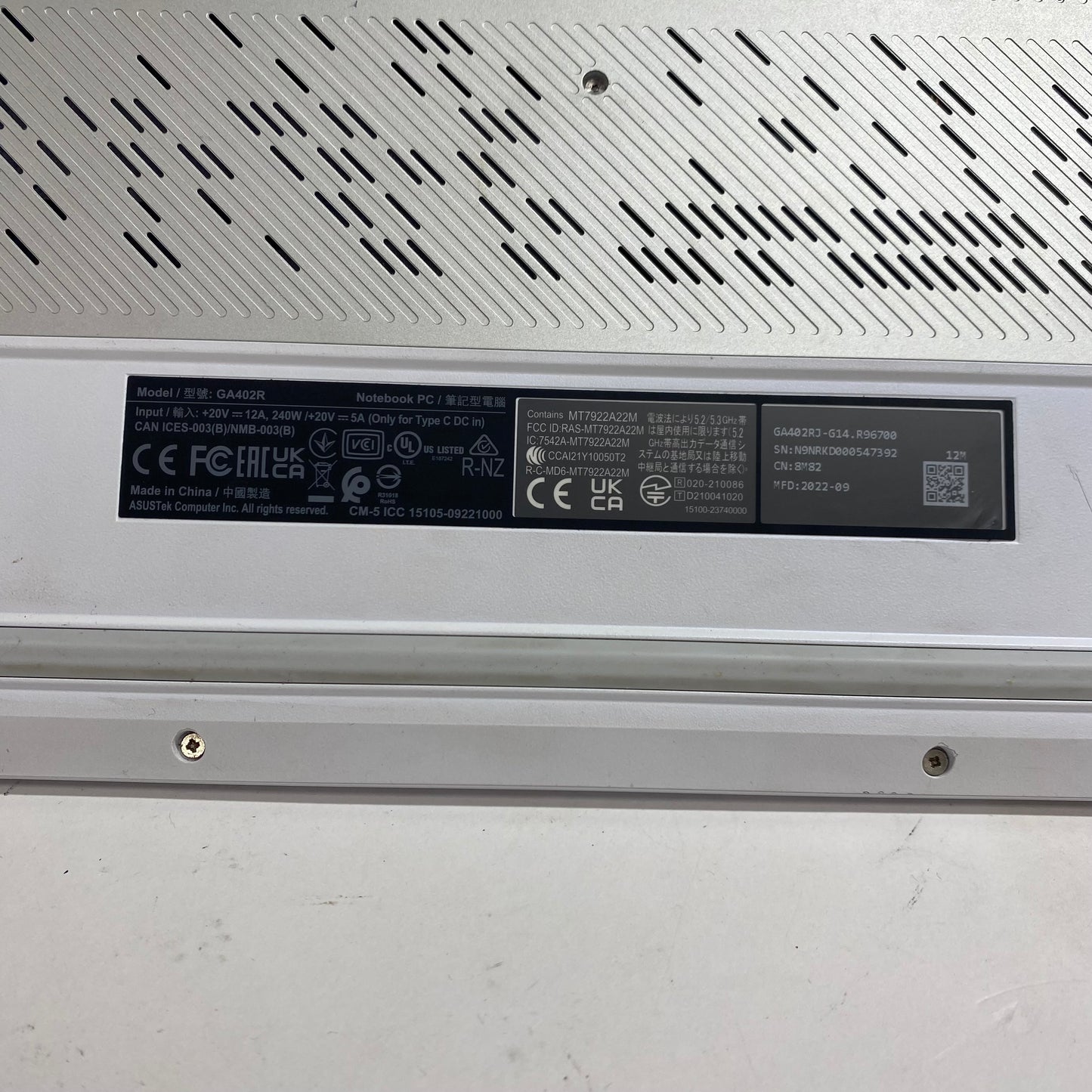 Asus ROG Zephyrus G14 GA402R Ryzen 9 6900HS 16GB RAM 1TB SSD Radeon RX 6700S