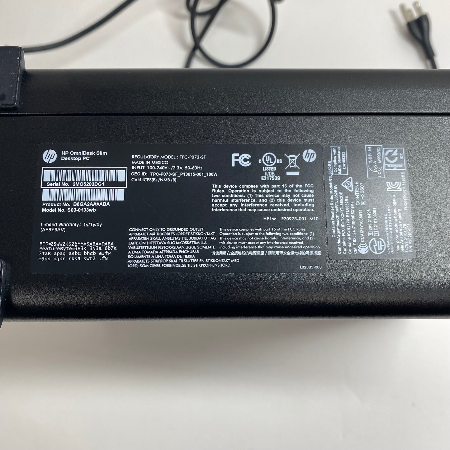 HP Omnidesk Slim TPC-P073-SF i3-14100 3.50GHz 8GB RAM 512GB HDD