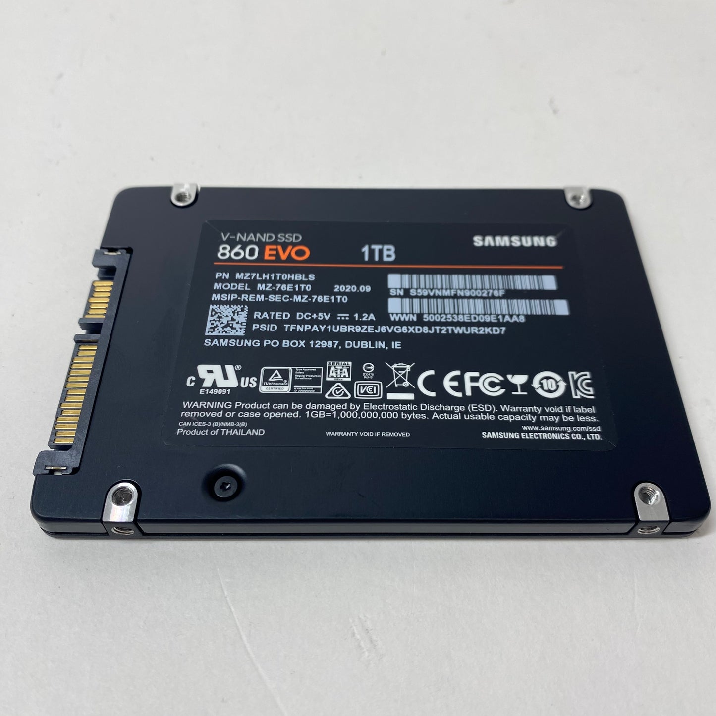 Samsung 2.5" 860 Evo 1TB SATA III 6Gbps SSD MZ-76E1T0
