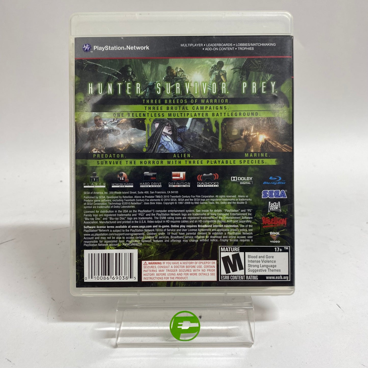 Aliens vs. Predator (Sony PlayStation 3 PS3, 2010)