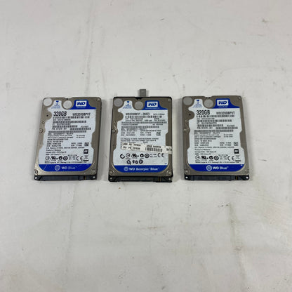 Lot of 3 Western Digital 2.5" WDBlue 320GB SATA III 6Gbps HDD WD3200BPVT-60JJ5T0